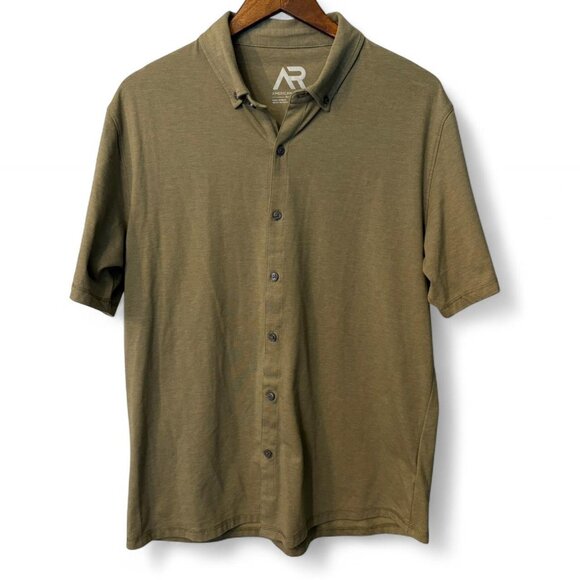 American Rag Other - American Rag CIE Men’s Large Green Short Sleeve Button Down Collared Shirt Sz L